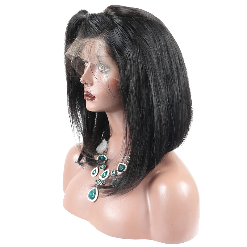 Боб парик 150% плотность полный шнурок человеческих волос парики для Для женщин