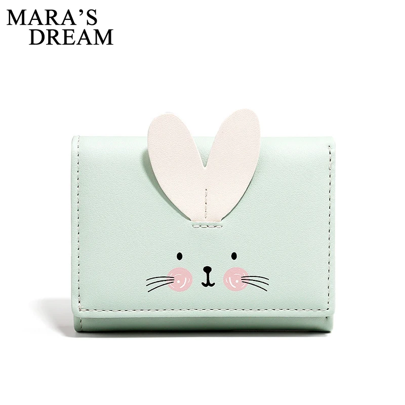 Кошелек Mara's Dream женский с милыми кошачьими ушками короткий однотонный