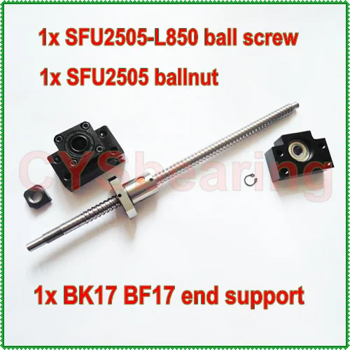 Шариковый винт 2505 l850мм + 1 шариковая гайка BK17 BF17|nut nut|ballscrew nutnuts ballscrews |