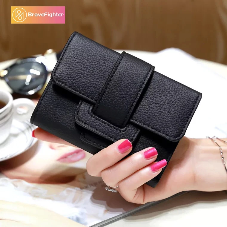 

Genuine Leathe Short Wallet Women Purses Coin Purse Card Holder Wallets Female Clutch Money Bag Real Leather Wallet