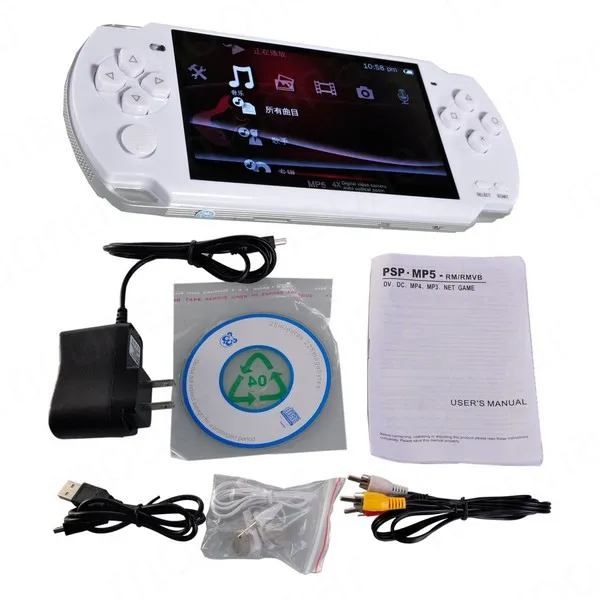 Новый Встроенный 5000 игр, 8 Гб 4,3 дюйма PMP Ручной игровой плеер MP3 MP4 MP5 плеер Видео FM камера портативная игровая консоль 1