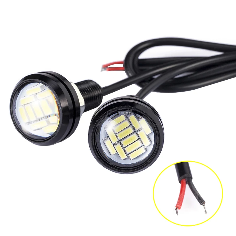 White Color Mgtv Light 2 шт., светодиодный автомобильный DRL резервный светильник с орлиным глазом, двойной цвет, белый/желтый, автомобильная дневная ходовая лампа, DC 12 В, поворотная сигнальная лампа - Цвет: White Color