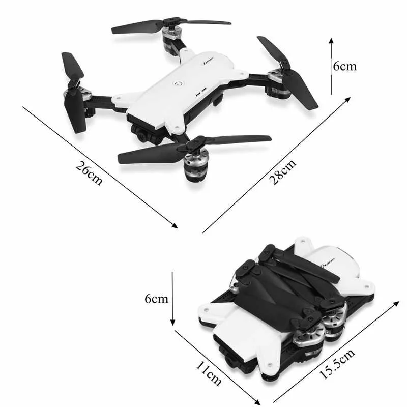 Foldable 2MP HD Camera Drone 2.4G 4-Axis RC Quadcopter Wifi FPV with Wide Angle Don Toy |