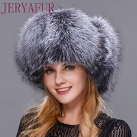 natural silver fox fur raccoon skin handmade men and women can wear fur cap sheepskin cap winter ski cap lei feng hat ear