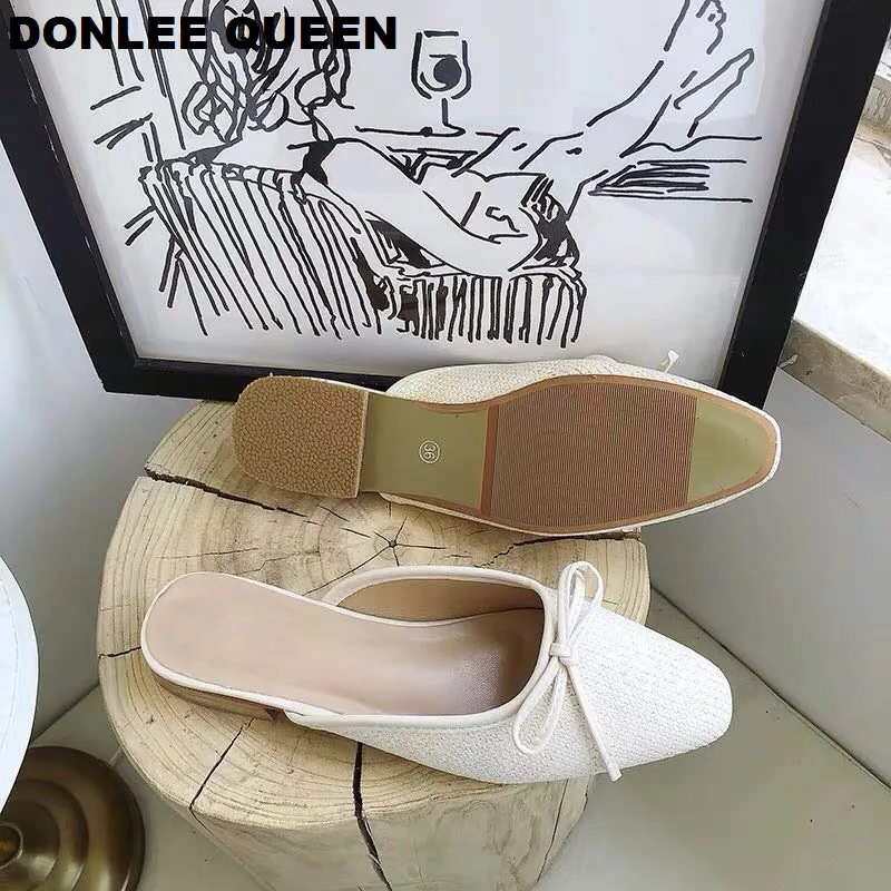 DONLEE QUEEN/женские тапочки на плоской подошве летние дышащие шлепанцы без задника