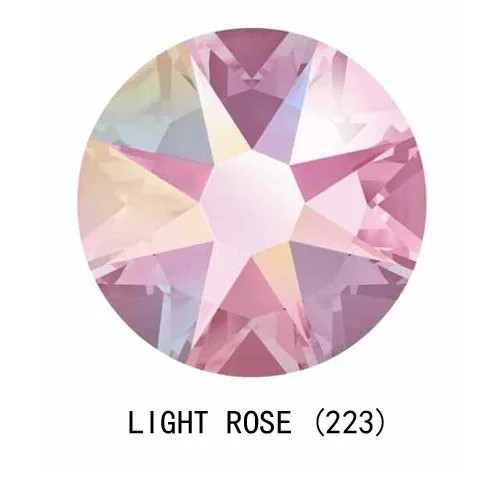 Lt. Rose 2088 без горячей фиксации CZ Стразы 8Big 8Small Strass SS10 SS16 SS20 SS30 SS40 DIY Стразы с плоской задней поверхностью для украшения ногтей одежды - Цвет: Lt. Rose