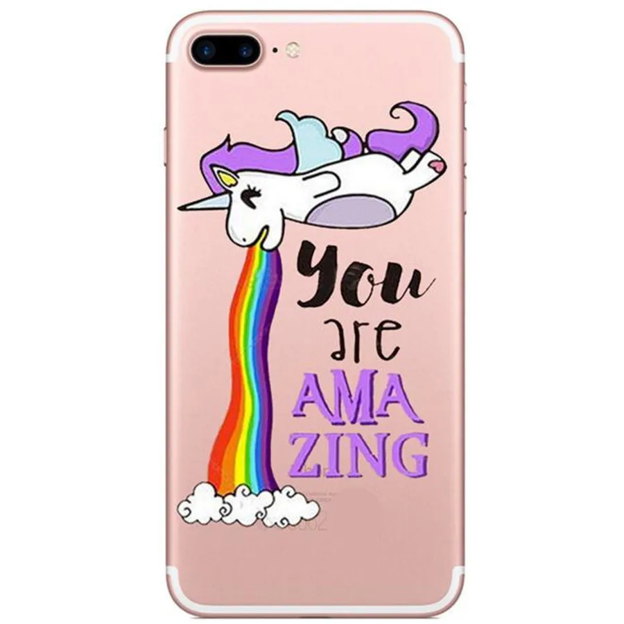 UVR Animal Cartoon Childhood Lovely Unicorn Phone Case For Iphone X 8 7 6S PLUS Mobile Cases Bag Back Covers Capa Paint |