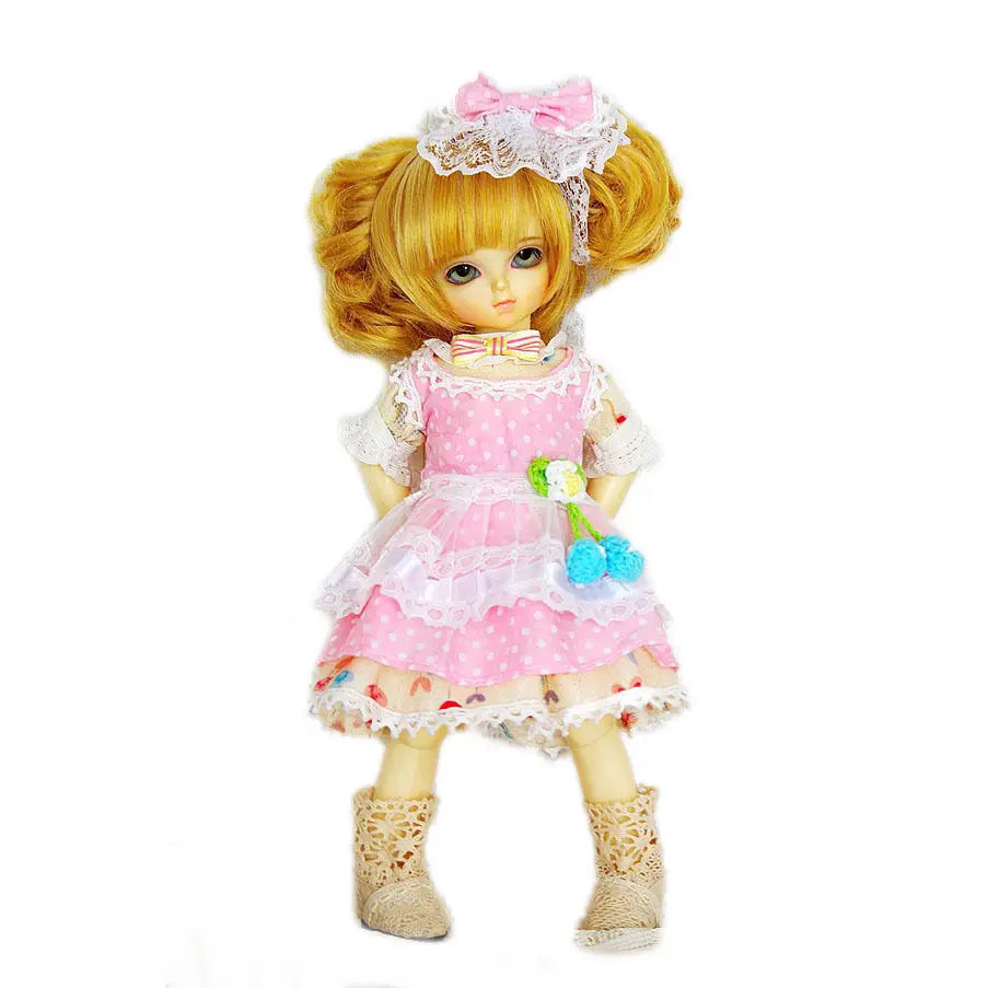 Платье-жилет Mmk Lati Puki Dollfie Loli розовая белая кукла | Игрушки и хобби