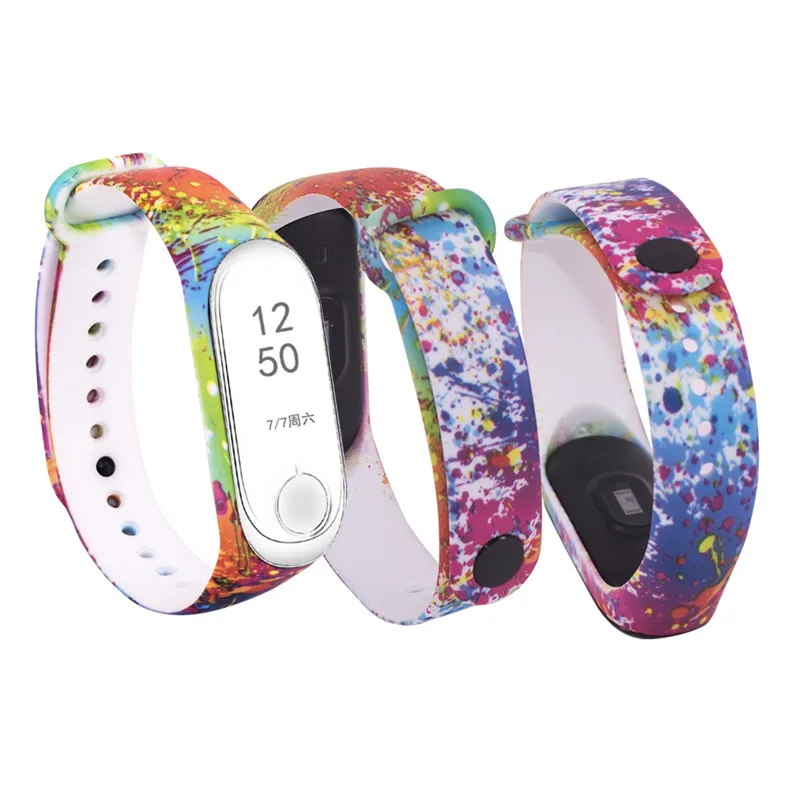 14-pomo Mi Band, 3 ремешка, Ретро стиль, цветочный узор, сменный ремешок, силиконовый, водонепроницаемые часы, часы, ремешок для Xiaomi mi, ремешок, 4 браслета - Цвет: 14-pomo