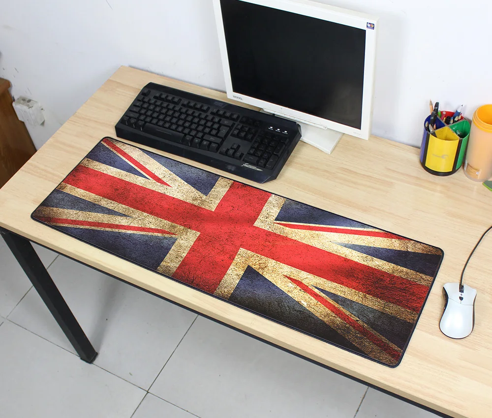 Закрытая край Винтаж игровой Мышь коврик Обычная продлить UKUSKorea флаг настольной
