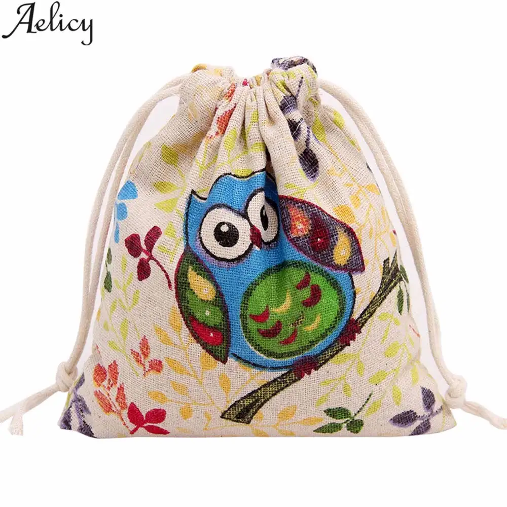 Женские холщовые рюкзаки Aelicy высококачественные на шнурке с 3D принтом животных