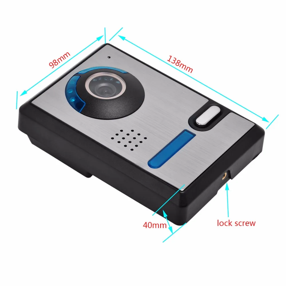 

SmartYIBA 7" Wired Video Door Bell Intercom Kits Home Entry Security Systems Outdoor Camera Video Intercom Door Phone 3 Screens