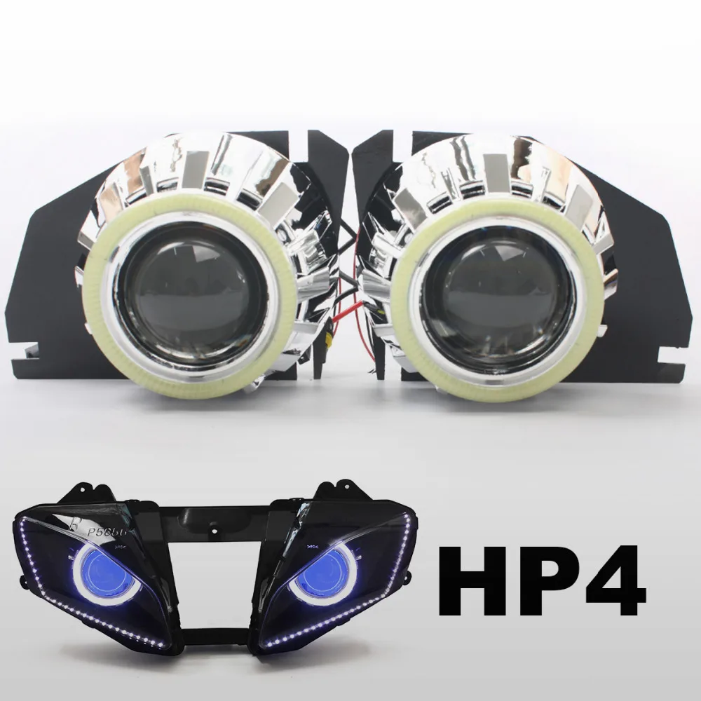 KT фар подходит для Yamaha YZF R6 2006 2016 LED Ангел глаз синий Демон Мотоцикл HID Би xenon