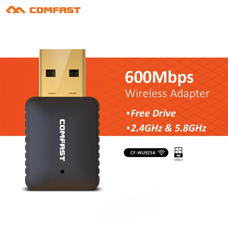 600 Мбит/с Бесплатный драйвер адаптер 5,8 ГГц и 2,4 ГГц приемник usb Wi-Fi беспроводная сетевая карта usb wifi скоростная антенна Wifi адаптер