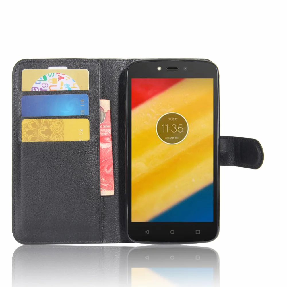 Ретро кошелек кожаный чехол для Motorola MOTO C плюс книга Стиль с держателей карт
