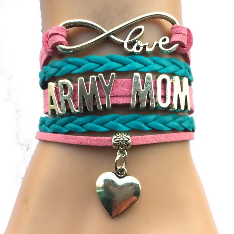 Браслет Infinity Love Army жене/Армейская мама кожаный многослойный браслет ручной