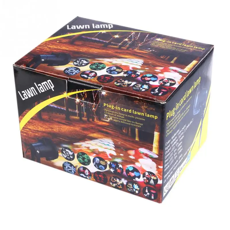 Наружный садовый лазерный проектор лампы с 12 шт. рождественских узоров