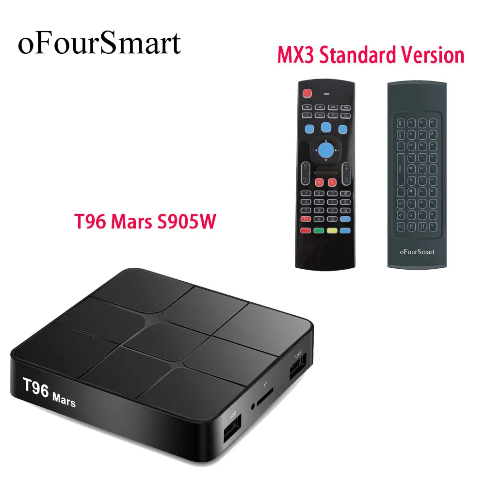 T96 Mars TV Box S905W Android 7 1 2 Гб ОЗУ 16 ПЗУ 100 Мбит/с 4G Wi Fi 4K VP9 H.265 HD медиаплеер с MX3 Air