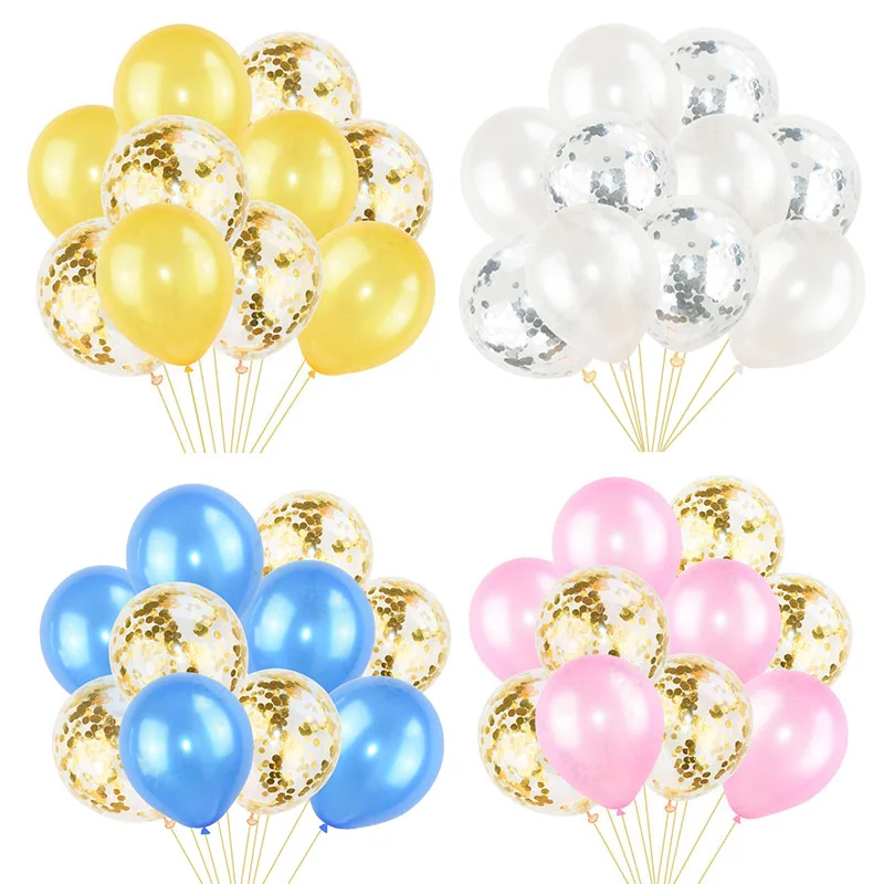 

10Pcs/lot 12inch Mixed Confetti Latex Balloons Wedding Birthday Party Decoration Kids Baby Shower Air Balloons Decor Supplies