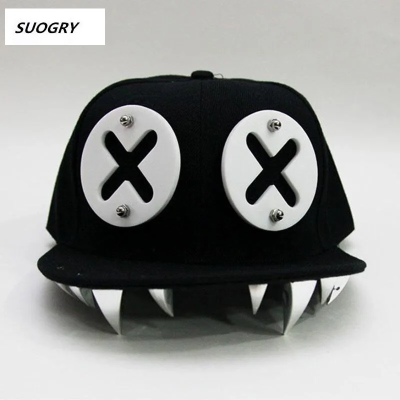 Панк кепки в стиле хип хоп дьявол Монстр зубные акрил Кости Snapback Шапки бейсболка