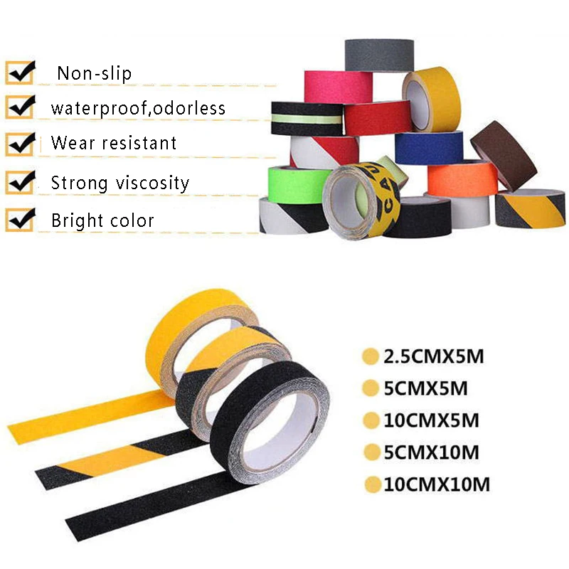 Водостойкая противоскользящая лента 5 см * м самоклеящаяся из ПВХ Нескользящая