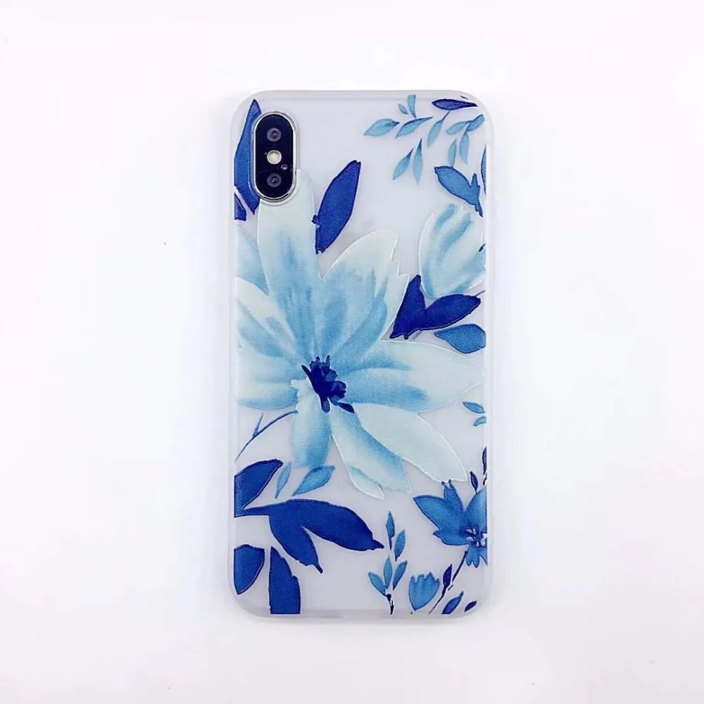 Мягкий чехол FULAIKATE Butterfly для iPhone X тонкая задняя крышка с чернильным цветком