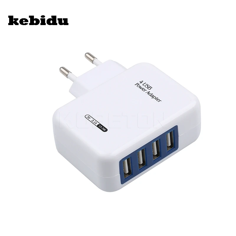 USB адаптер kebidu с 4 портами европейская вилка дорожный настенный питания для