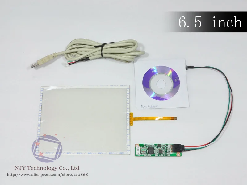 

6.5" 4 Wire Resistive Touch Screen Panel Digitizer 146.2x114.5mm+USB Controller for 6.5 Inch LCD W7