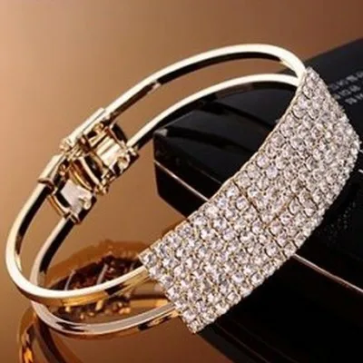 

2 color Fashion Crystal Stretch Shine Bracelets For Women couple Girlsfriend Bangles Wedding Bridal Gift jewelry