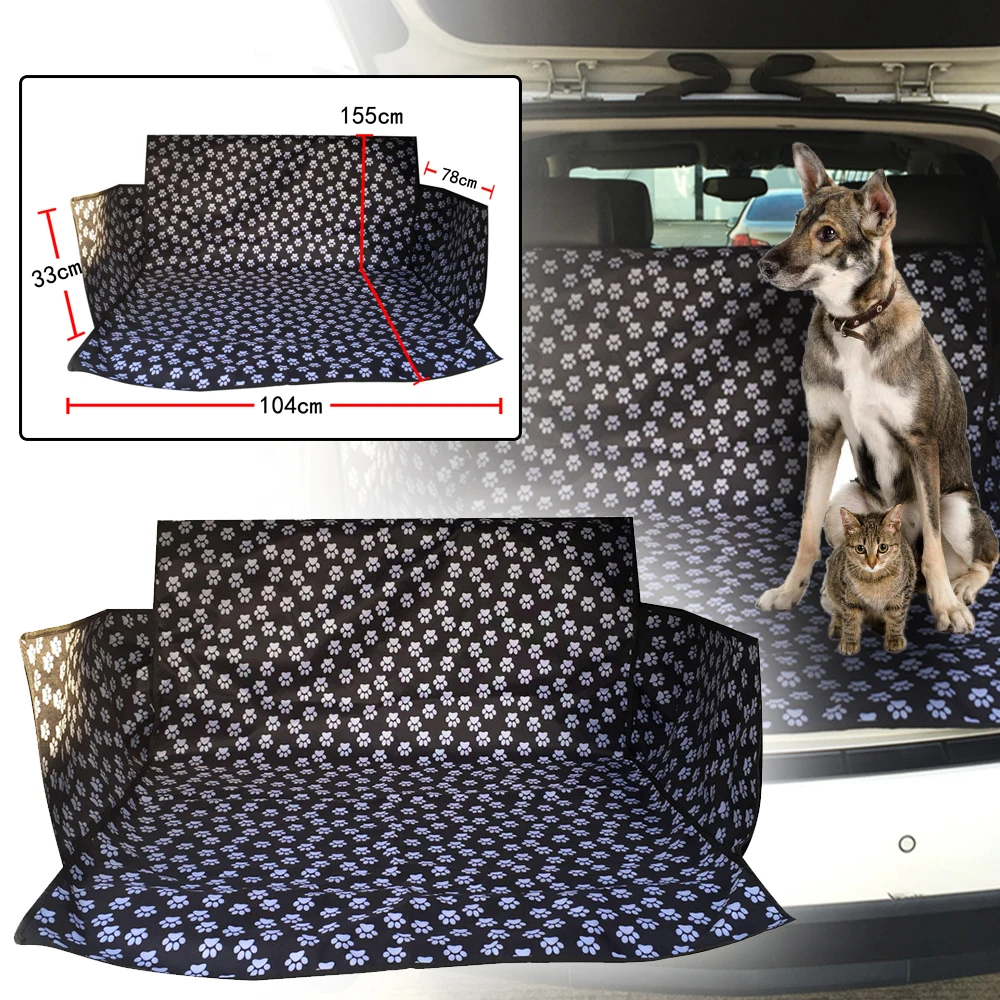 barato À Prova Dwaterproof água Animais De Estimação Do Cão Pegada Portadores Volta Traseira Do Cão Capa De Assento Do Carro Esteiras Rede Tronco Capa Cobertor Protetor