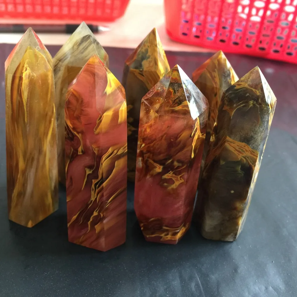 7 шт много плавления красочный кварц для лечения КРИСТАЛЛ ТОЧКА оптовая цена