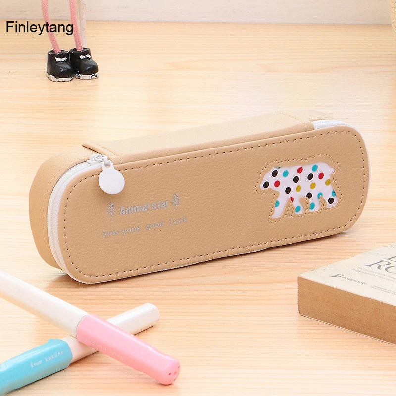 Милый чехол для карандаша из искусственной кожи милый креативный карандаш в виде