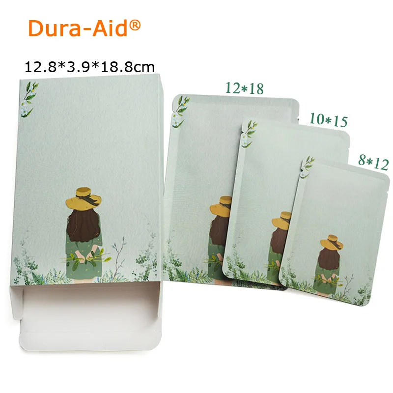 

Flat Pocket printed design Pure Aluminum Foil Packaging Bags Open Top Heat Seal snack Food Vacuum Plastic bag mask bag mylar bag