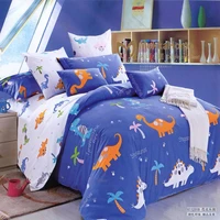 free shipping children cartoon blue dinosaur bed sets twin full queen size duvet cover for kids without filler home textile