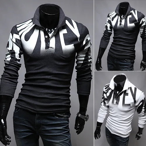 

Long Sleeve Shirts Men Men's Fashion Shirt Casual Letter Printed Slim Fit Shirt Polos clothes S-4XL Dropshipping