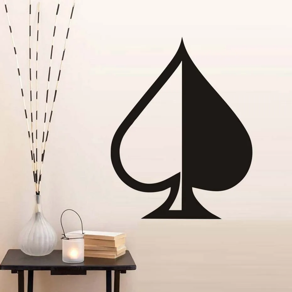 Половина и половина Ace Of Spades стены виниловые наклейки съемные спальни изголовье