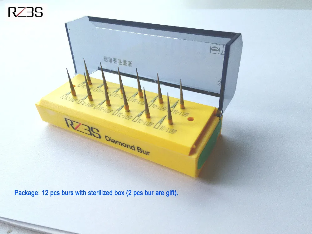 

12 PCS Dental Diamond FG Burs High Speed Small Round Head Bur For Air Turbine BR-45,BR-46,BR-49, BR-S45, BR-S46