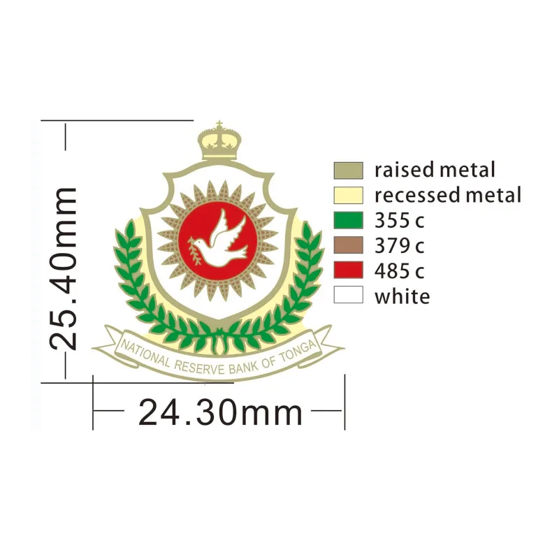 Национальный Резервный банк Тонги булавка безопасности персонализированные