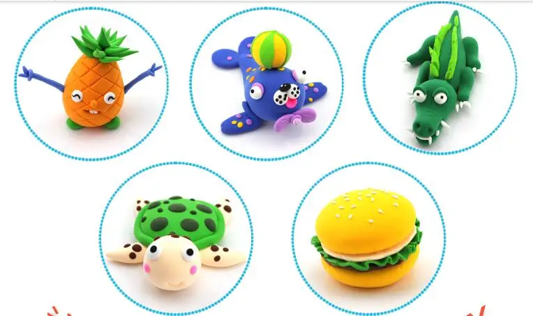 24 цвета Воздушная сухая цветная глина холодный фарфор игровое тесто Детская