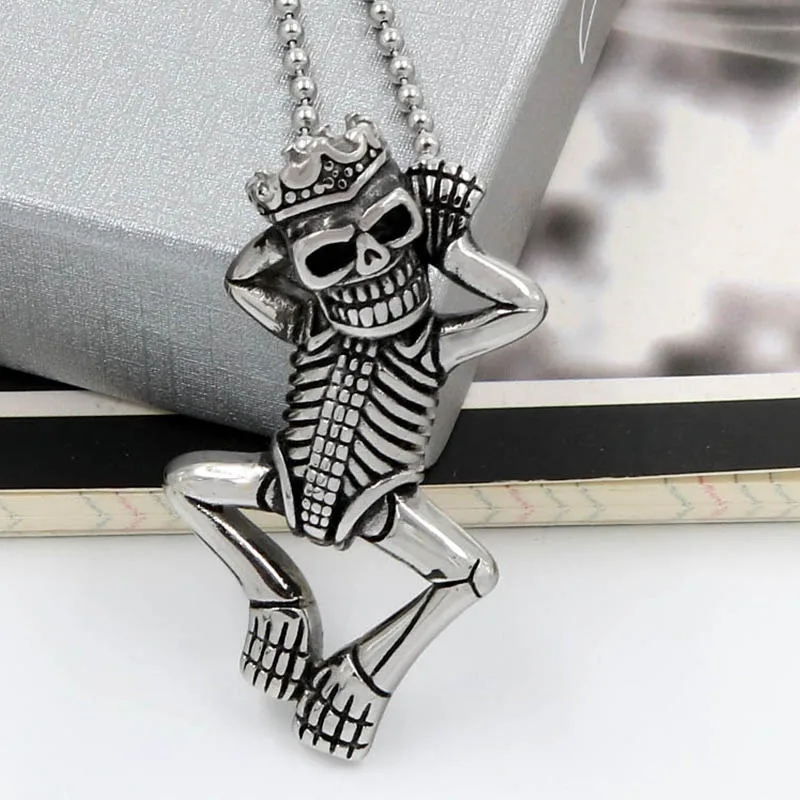 1 корона король череп мужские ювелирные изделия крутой скелет кулон подарок