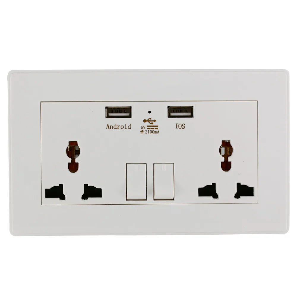 Универсальная настенная розетка 2 USB порта зарядное устройство адаптер для
