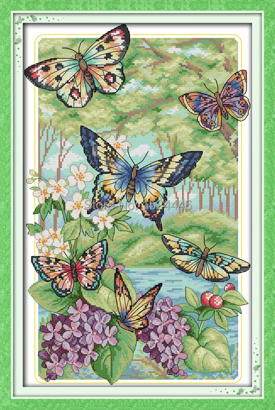 Красочные бабочки летают в лесу картина считается принтом на холсте наборы для