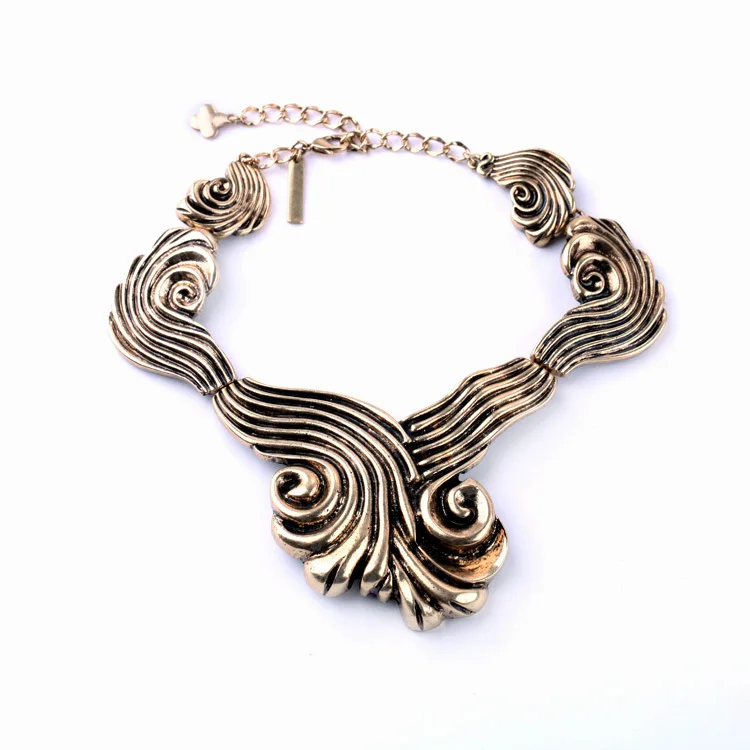 Ожерелье-чокер Винтажный Золотой Цвет для женщин модные массивные длинные