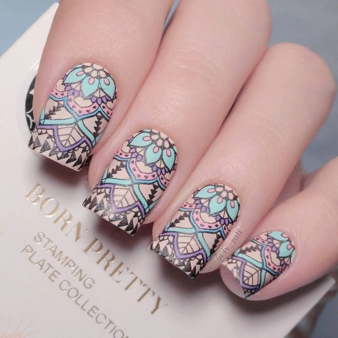 BORN PRETTY Мандала для ногтей штамповка пластина Арабская страсть шаблон прямоугольный Шаблон Маникюр дизайн ногтей печать трафареты