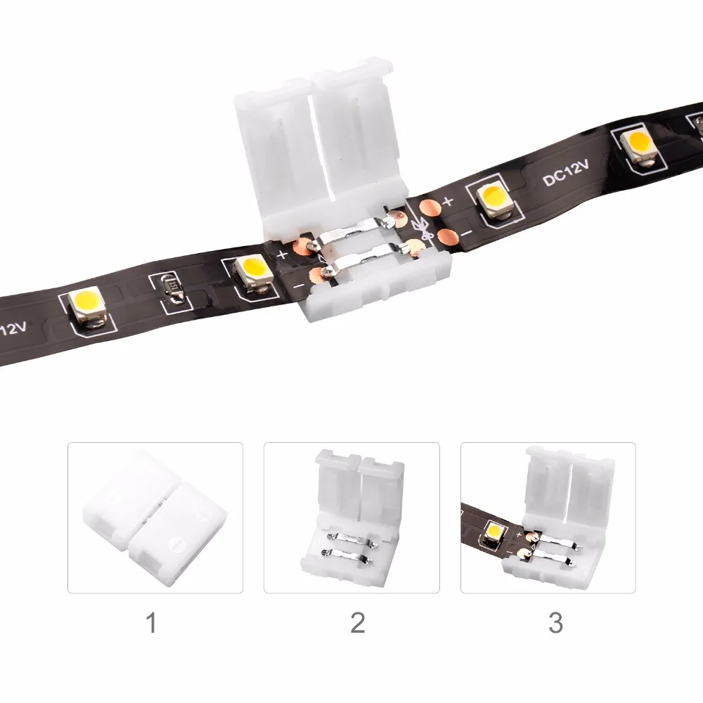 2Pin 4pin 8 мм 10 RGB один цвет L форма Solderless светодиодный разъем полосы монтажный