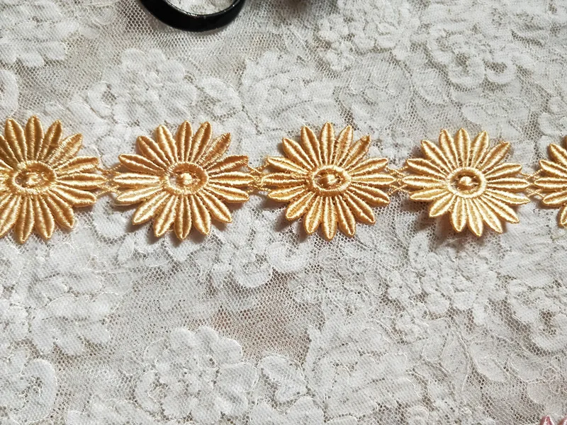 6cm 2.36&quotwidth (3yards/lot) Pink Yellow Water Soluble Embroidery Lace Trim Venise | Дом и сад