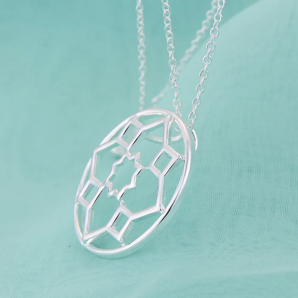 Круглый красивый цветок Бесплатная доставка стерлинг-серебро-ювелирные изделия