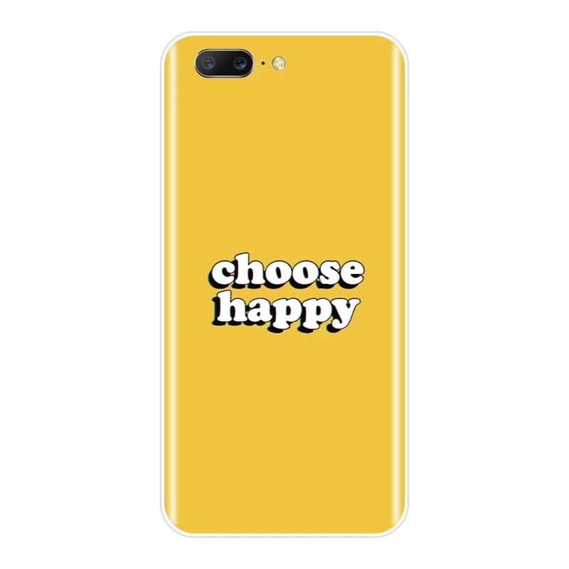 Задняя крышка для One Plus 3 3T 5T 6 6T силиконовая Мягкая желтая цитата розовая