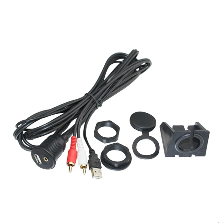 Утопленное крепление для автомобильной приборной панели USB 2 0 3 5 мм аудио AUX к 3RCA