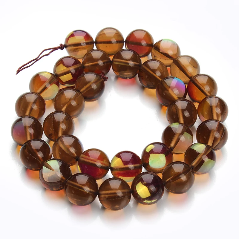 Круглые Бусины Из Натурального прозрачного неонового стекла незакрепленные